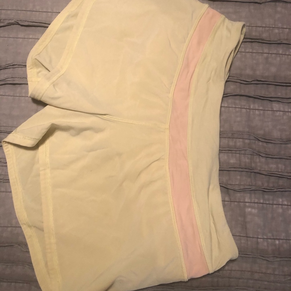 Yellow Lululemon shorts
